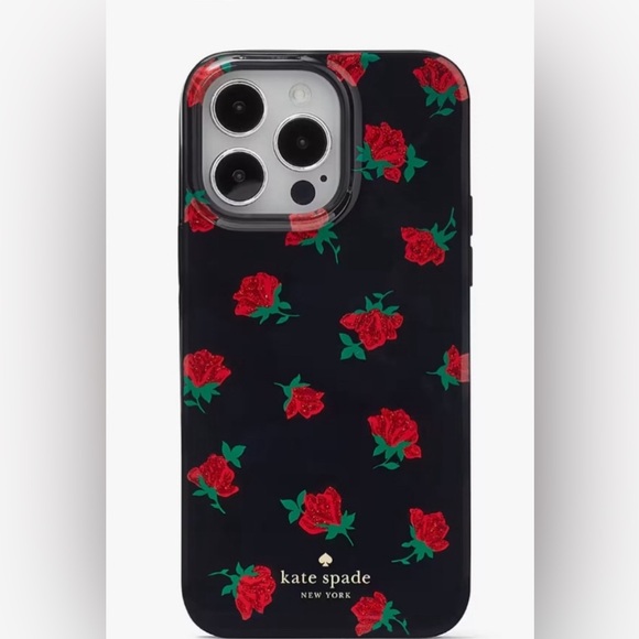 kate spade Other - Kate Spade Ditzy Rose Toss iPhone 14 Pro Case (Black/Red) NWT